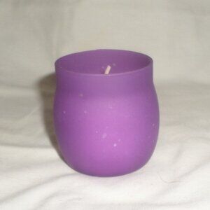 POLARDREAMS votive candle holder frosted royal purple w/vanilla candle